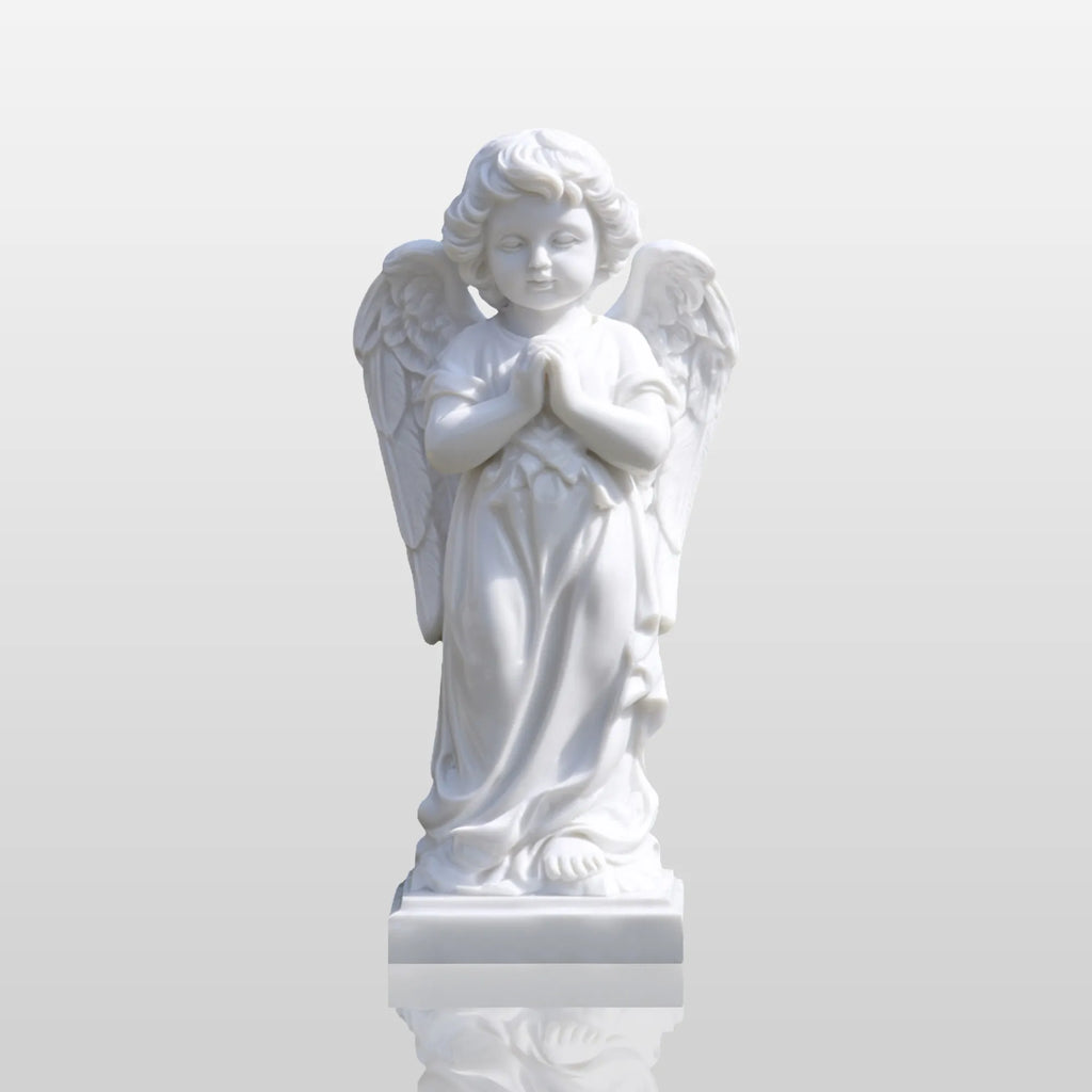 PREMIER Little Angel Marble Statue with Charming Design for Pathways, Courtyards or Gardens PSM-115
