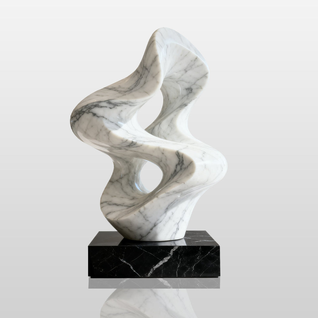 PREMIER Marble Irregular Curve Sculpture with Abstract Design for Living Rooms, Art Galleries and Lobbies PSM-100