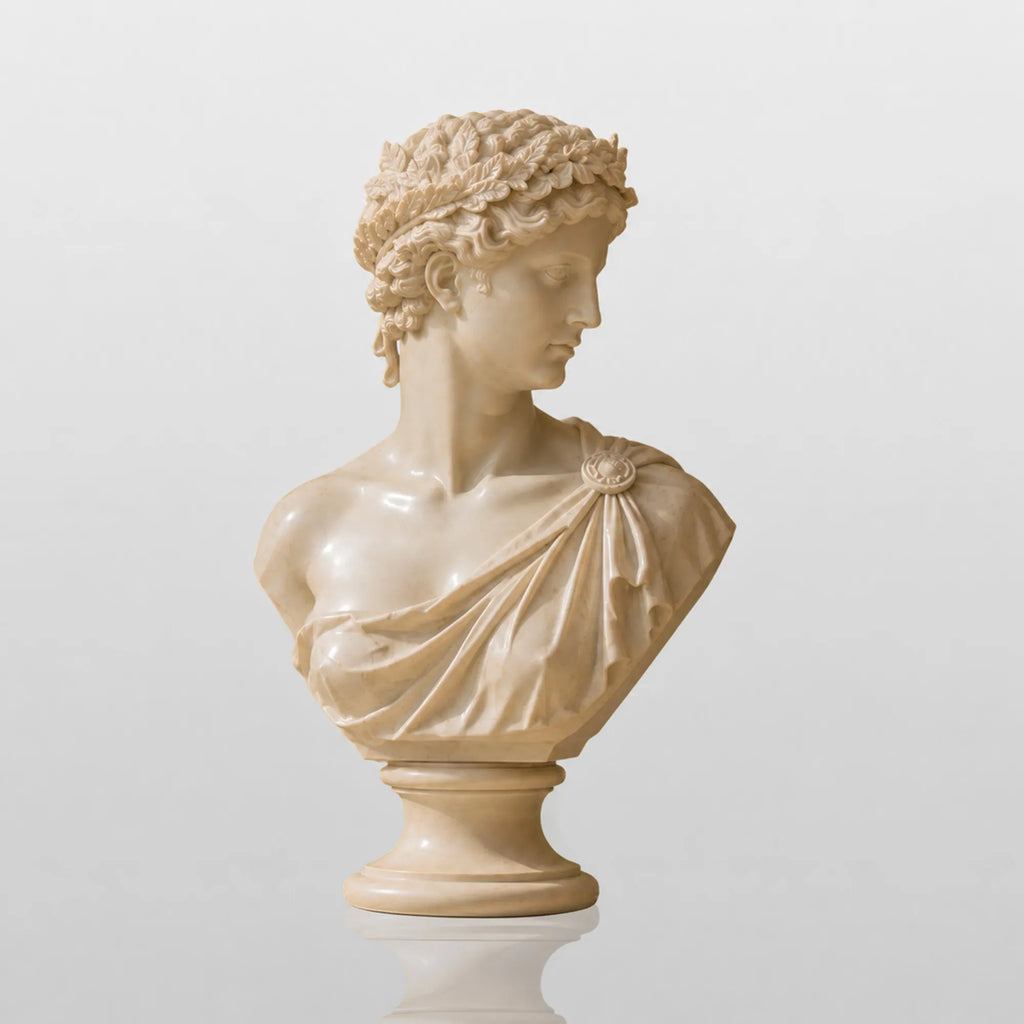 PREMIER Marble Male Bust Statue for Entry Console, Living Room, Study Desk or Gallery Display Table PSM-171