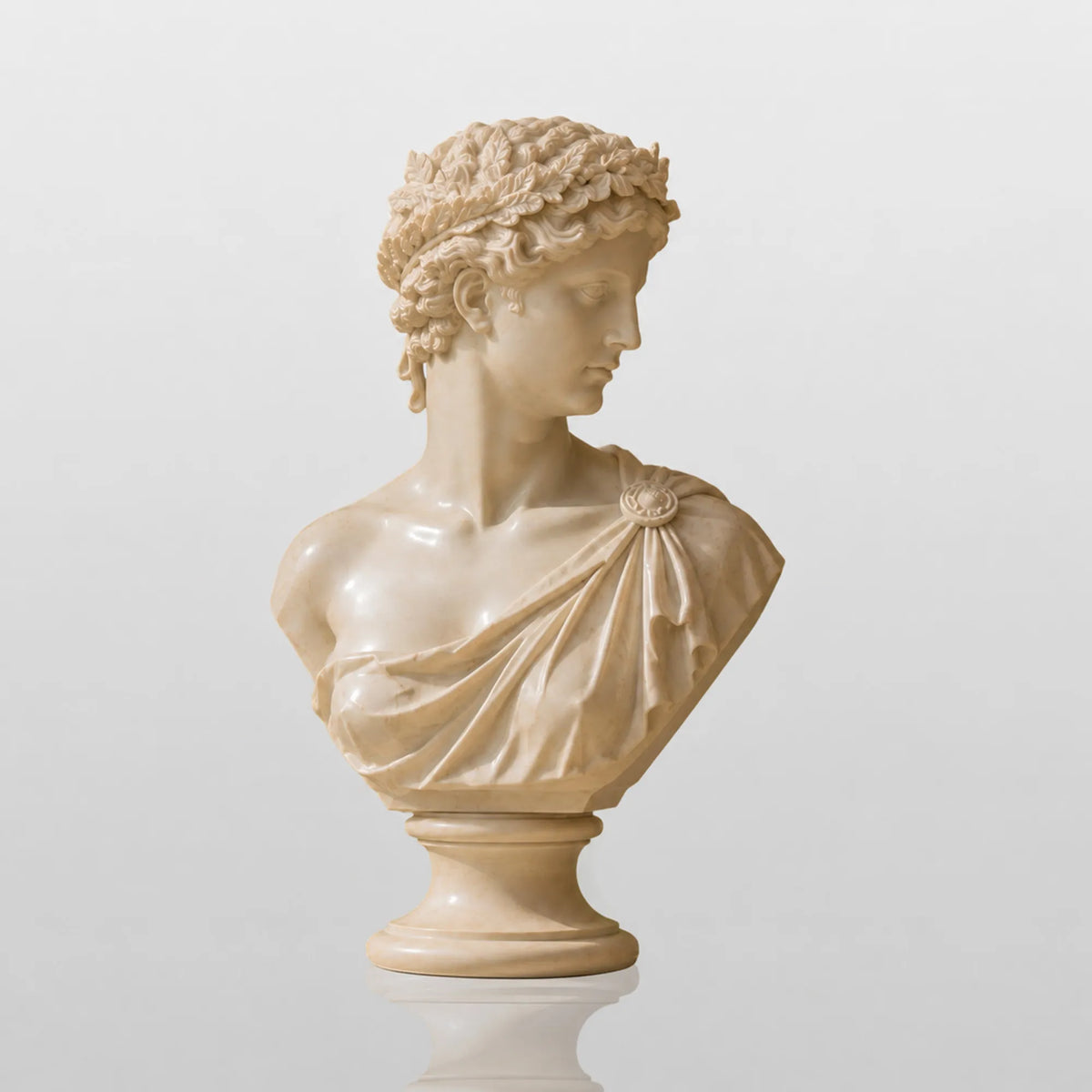 PREMIER Marble Male Bust Statue for Entry Console, Living Room, Study Desk or Gallery Display Table PSM-171