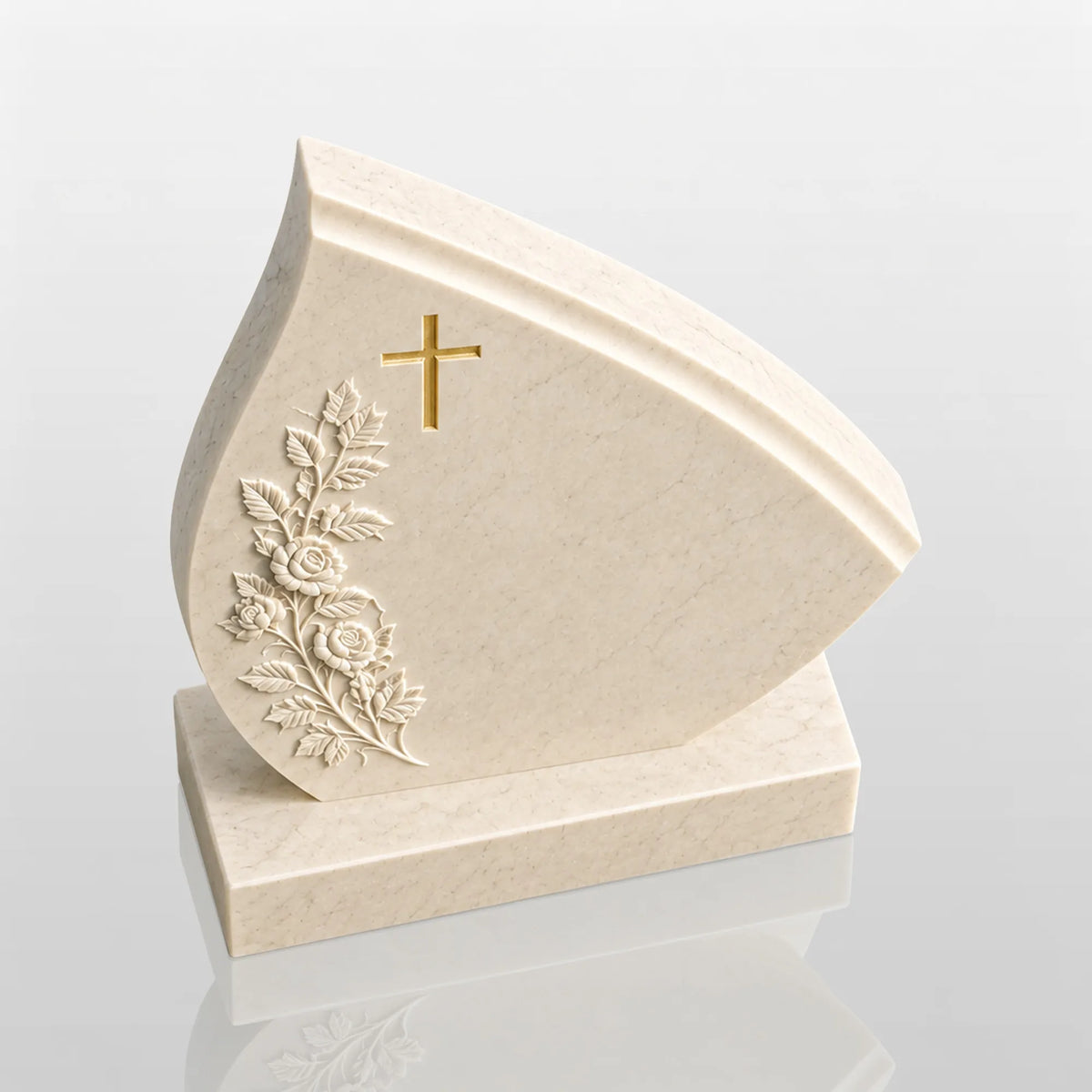 PREMIER Marble Teardrop Tombstone for Cemetery, Lawn Memory Garden and Funeral Home PSM-183