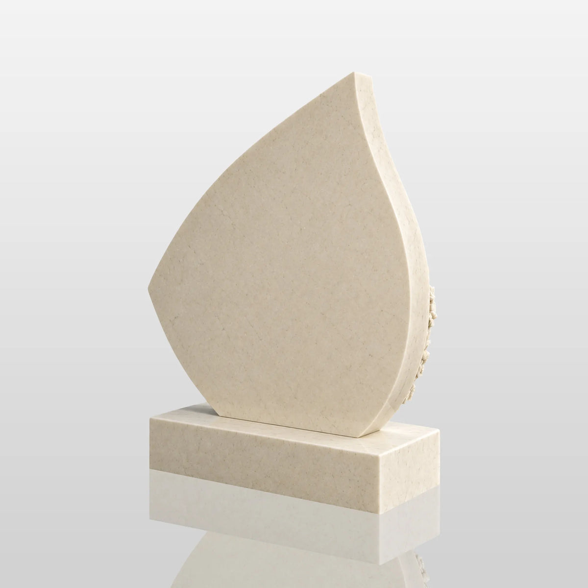 PREMIER Marble Teardrop Tombstone for Cemetery, Lawn Memory Garden and Funeral Home PSM-183