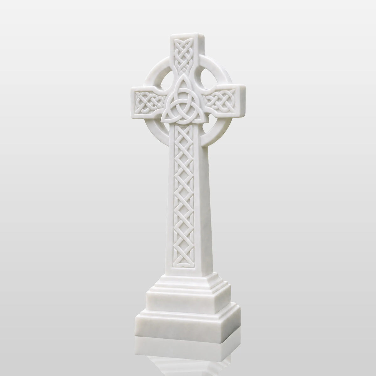 PREMIER Marble Tombstone with Celtic Cross Design for Church Yard, Burial Lawn or Memorial Garden PSM-194