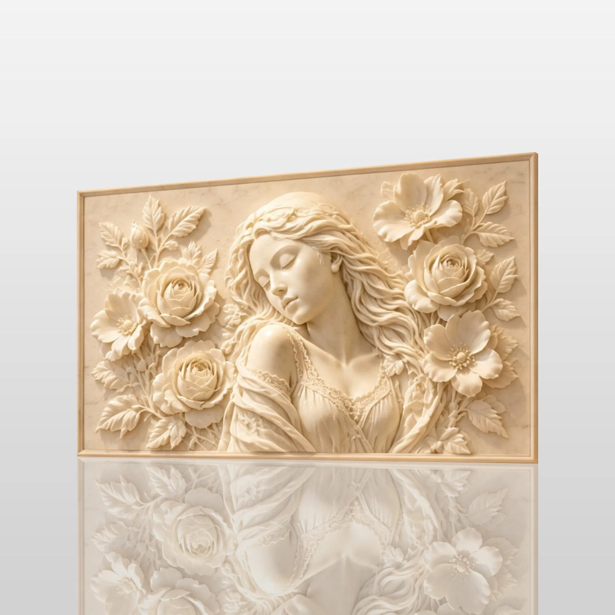 PREMIER Marble Wall Relief Sculpture with Beautiful Woman Design for Living Room, Hallway or Hotel PSM-197