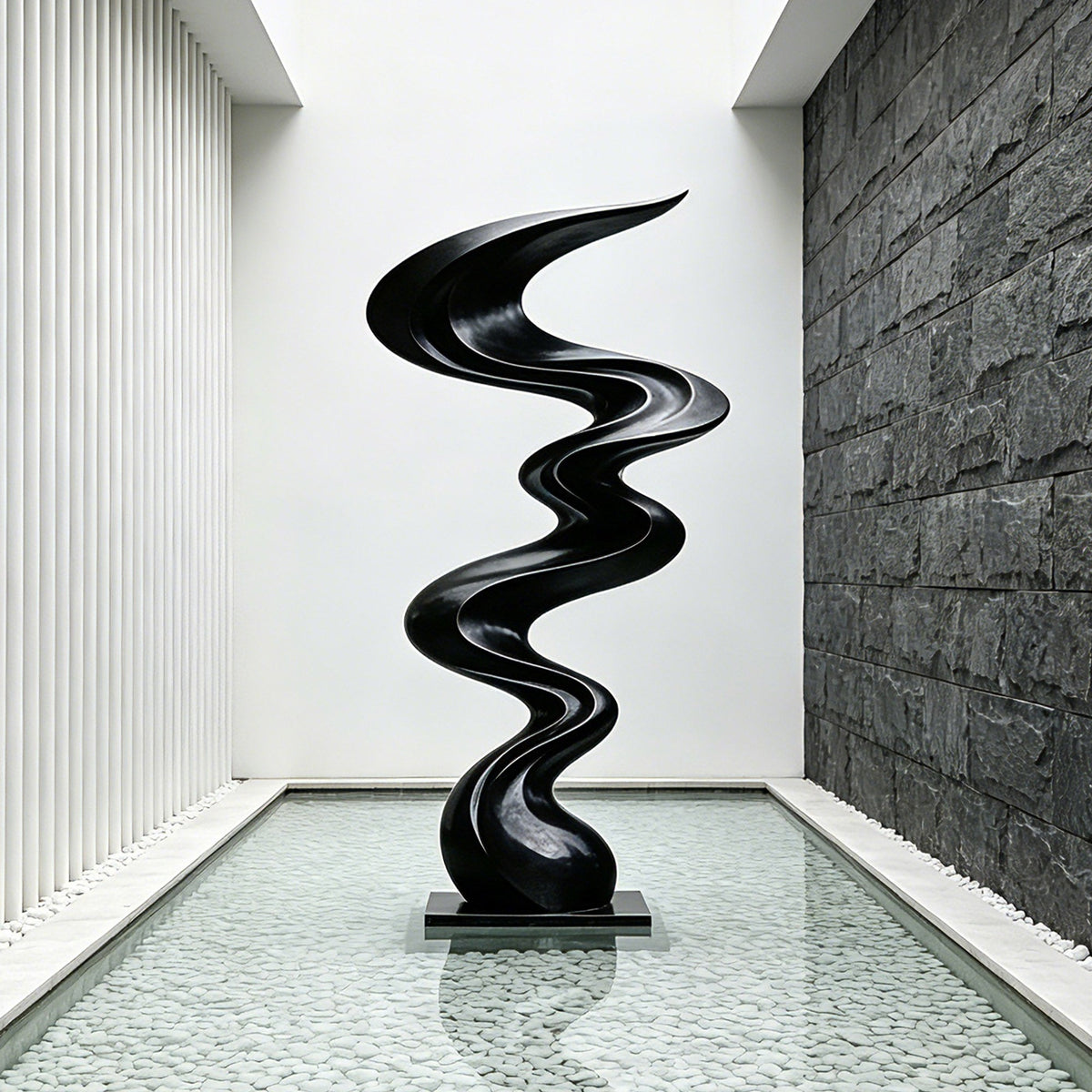 PREMIER Matte Black Stainless Steel Sculpture for modern villa or Lobby Decor PSSS-267