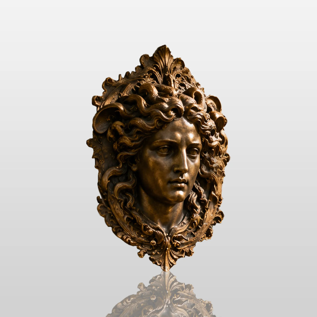 PREMIER Medusa Bronze Mask Wall Sculpture for Garden Pergola or Arbor, Patio Post and Backyard Wall PSB-201