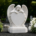 PREMIER Memorial Angel Marble Tombstone for Church Graveyard, Burial Lawn or Cemetery PSM-179