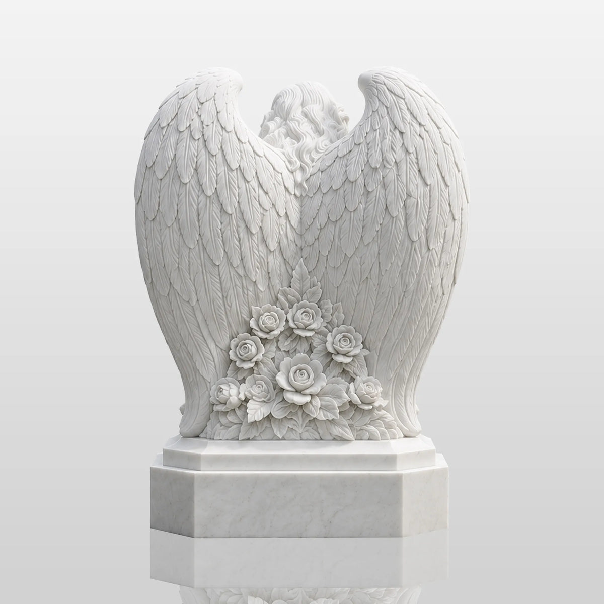 PREMIER Memorial Angel Marble Tombstone for Church Graveyard, Burial Lawn or Cemetery PSM-179