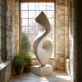 PREMIER Modern Abstract Marble Sculpture with Spiral Design for Offices, Living Rooms or Reception Areas PSM-119