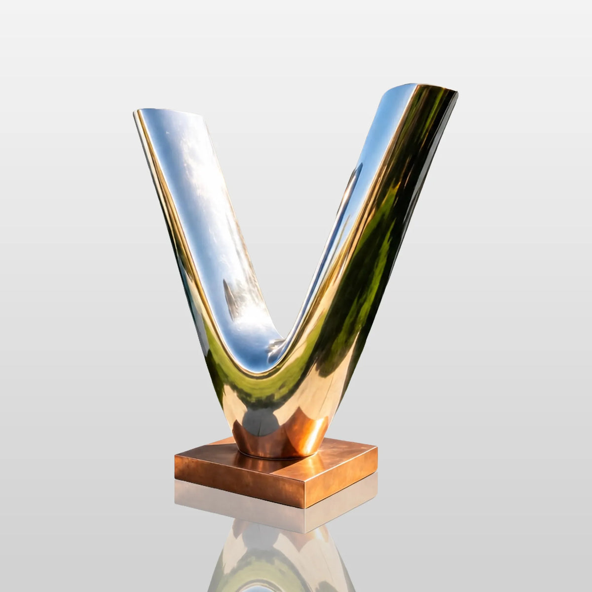 PREMIER Modern Letter V Sculpture in Stainless Steel Sculpture for Building Entrances, Public Plazas or Commercial Spaces PSSS-265