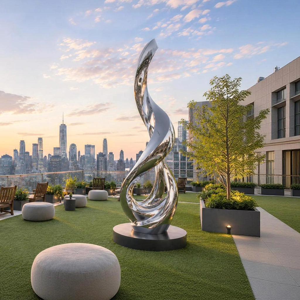 PREMIER Modern Stainless Steel Sculpture for Rooftop Terrace, Sky Garden or Rooftop Lounge PSSS-293