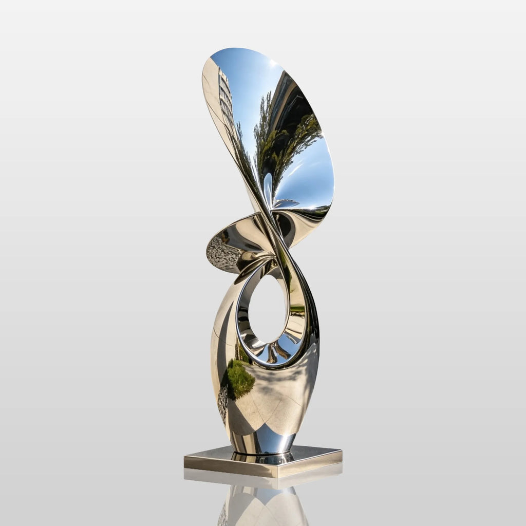 PREMIER Modern Stainless Steel Twist Sculpture for Villa Entrance, Front Porch or Hotel Courtyard PSSS-326
