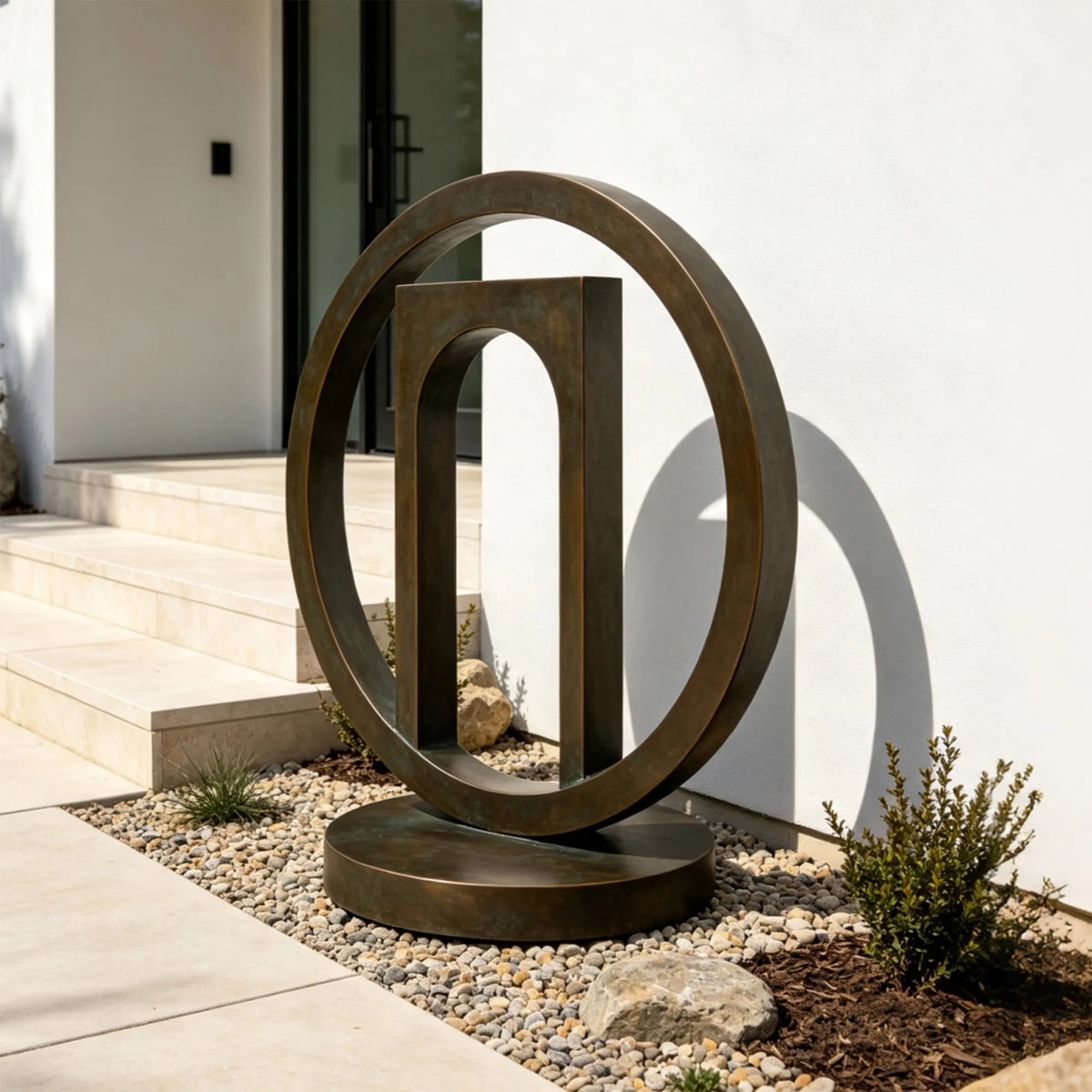 PREMIER Outdoor Abstract Bronze Geometric Sculpture for Front Yard, Hotel Entrance or Estate Courtyard PSB-262