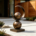 PREMIER Outdoor Abstract Bronze Sculpture with Sphere Ring Design for Backyard or Villa Terrace PSB-261