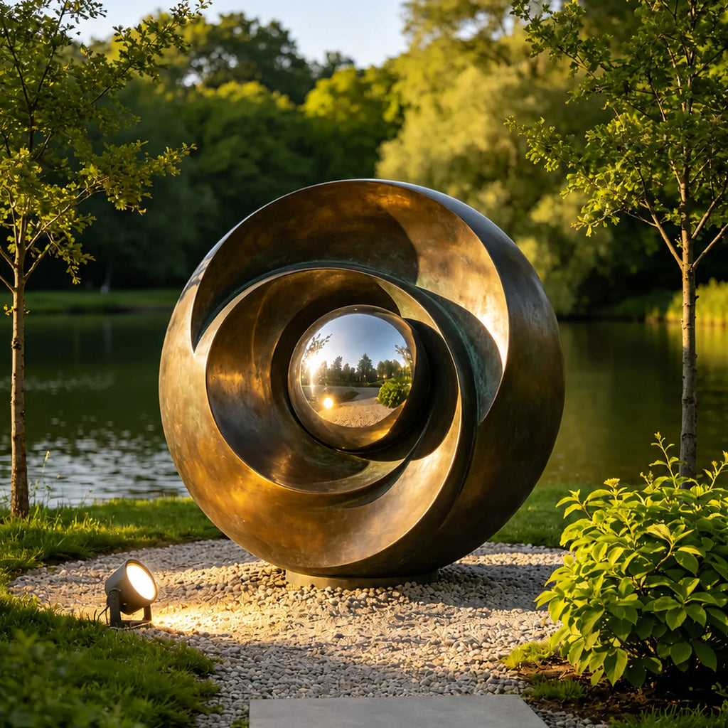 PREMIER Petal Sculpture in Bronze and Stainless Steel for Gardens, Waterfront Walkways or Public Art Spaces PSB-171