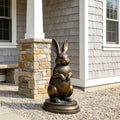 PREMIER Realistic Bronze Rabbit Sculpture for Front Porch, Flower Bed or Community Park PSB-234