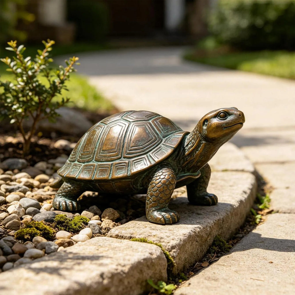 PREMIER Realistic Bronze Turtle Statue for Patio, Park Walkway or Resort Garden PSB-259
