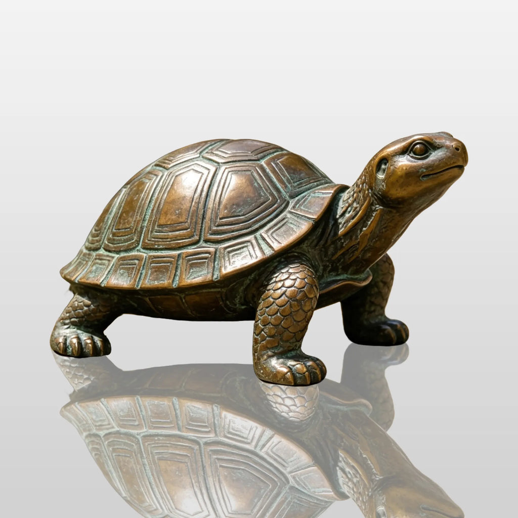 PREMIER Realistic Bronze Turtle Statue for Patio, Park Walkway or Resort Garden PSB-259