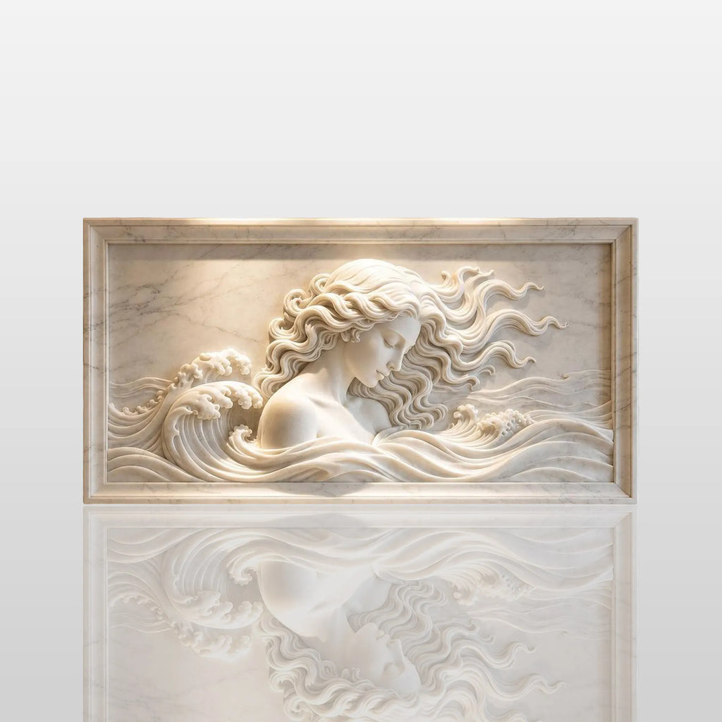 PREMIER Refined Marble Wall Sculpture for Hotel Lobbies, Residences, Hallways, Offices and Galleries PSM-142