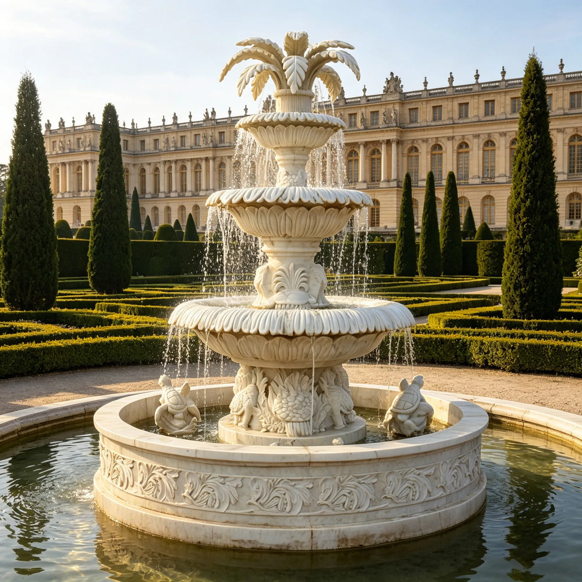 PREMIER Refined Outdoor Marble Fountain with Classic Design for Urban Parks, Gardens and Public Plazas PSFM-007