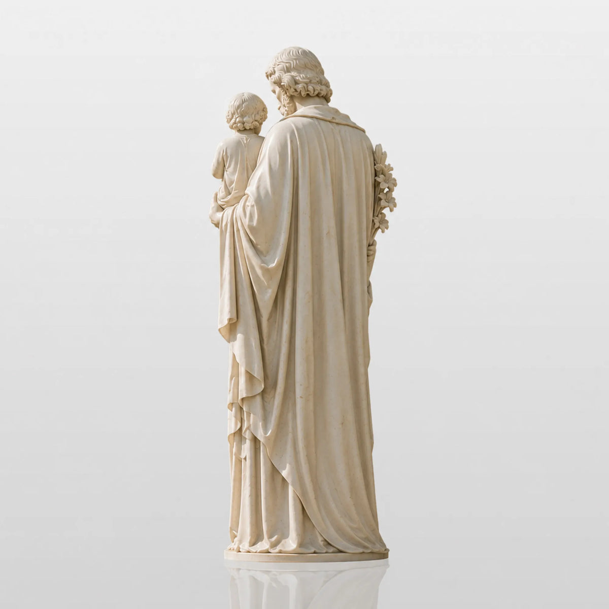 PREMIER Religious Marble Saint Joseph Statue Holding Baby Jesus for Church Yard, Front Yard or Memorial Garden PSM-174