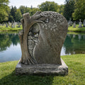 PREMIER Rural Tombstone Marble Sculpture with Beautiful Curved Tree Shape Ideal for Cemeteries or Memorial Gardens PSM-103