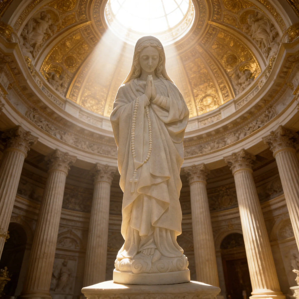 PREMIER Sacred Figure Marble Sculpture with Virgin Mary Design Fit for Churches, Chapel or Any Religious Sites PSM-106