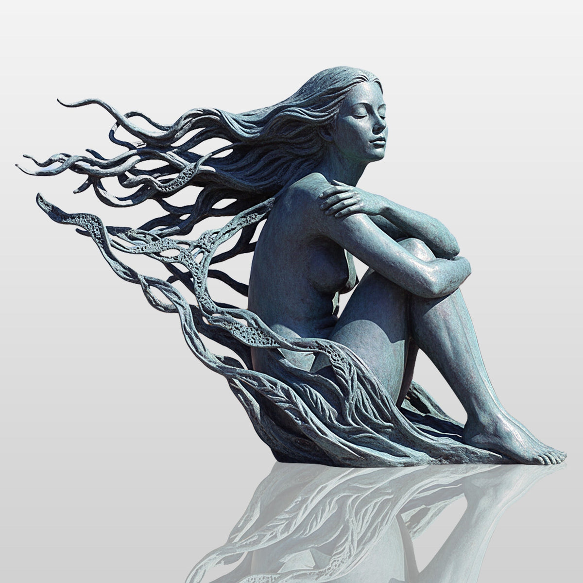 PREMIER Sea Daughter Sculpture with Flowing Hair and Ocean Breeze Design for Coastal Gardens and Outdoor Spaces PSB-139