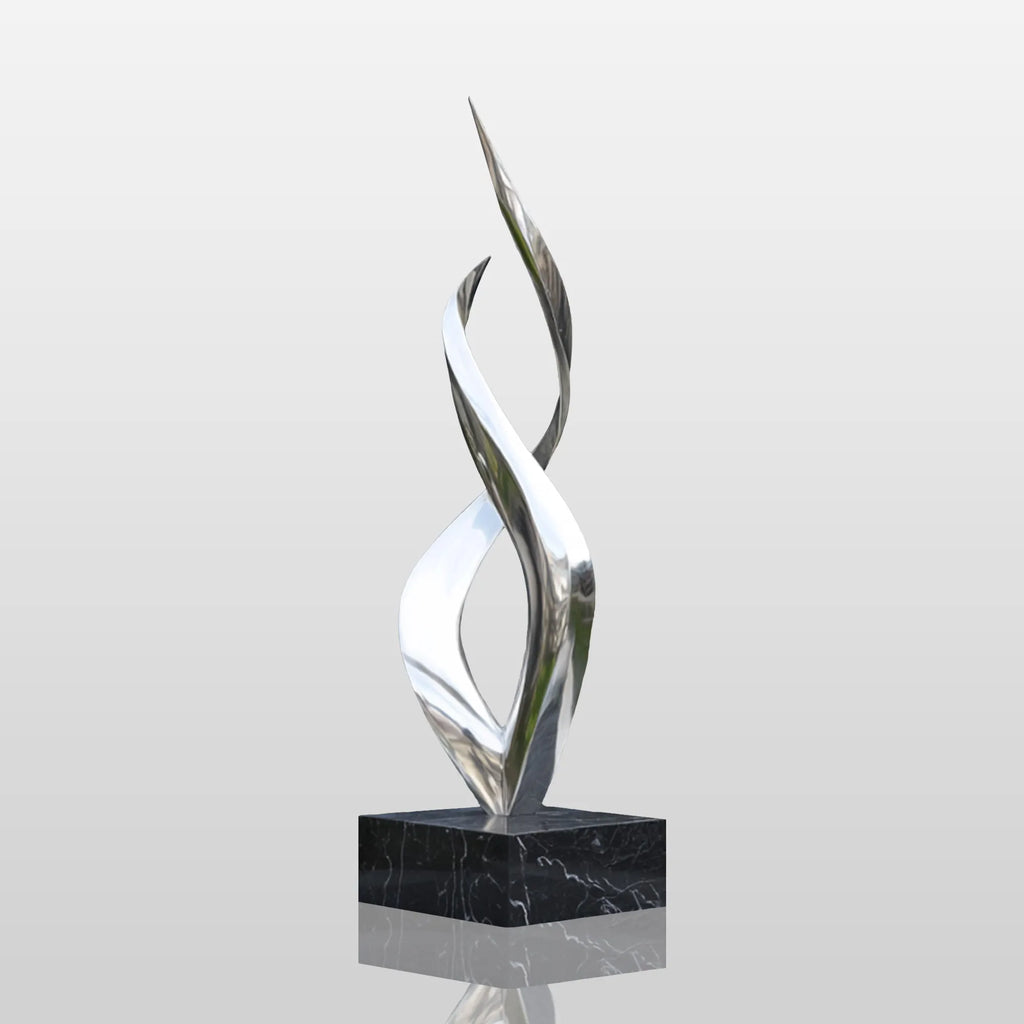 PREMIER Spiral Stainless Steel Sculpture with Abstract Twisting Design for Outdoor Entrances, Villas and Public Art Spaces PSSS-251