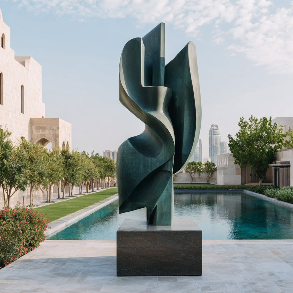 PREMIER Spiral Twist Bronze Sculpture with Abstract and Dynamic Design Perfect for Art Parks, Plazas or Modern Outdoor Sites PSB-148