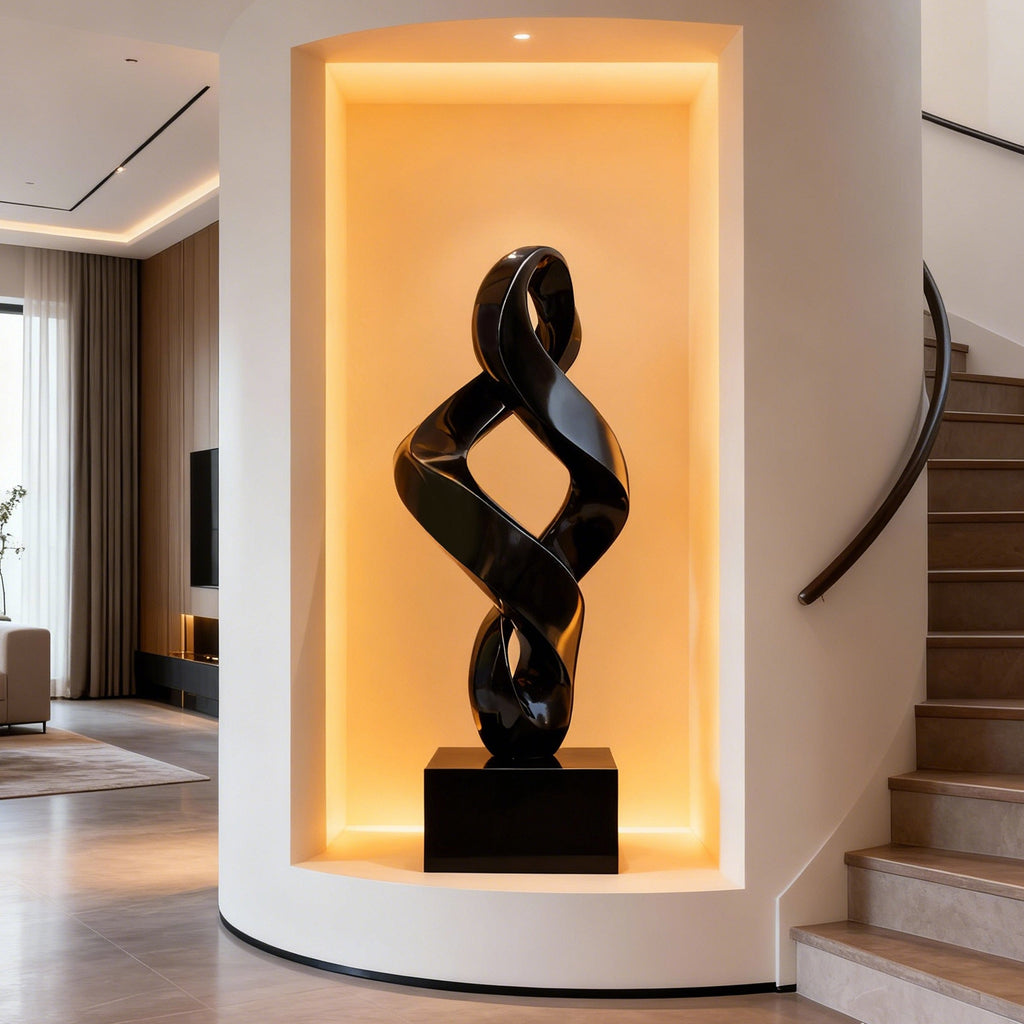 PREMIER Stainless Steel Abstract Twist Sculpture with a Flowing Design for Modern Indoor Spaces PSSS-192