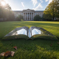 PREMIER Stainless Steel Book Sculpture with Reflective Design for Campuses, Libraries and Public Gardens PSSS-190