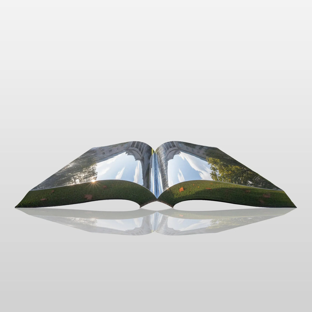 PREMIER Stainless Steel Book Sculpture with Reflective Design for Campuses, Libraries and Public Gardens PSSS-190