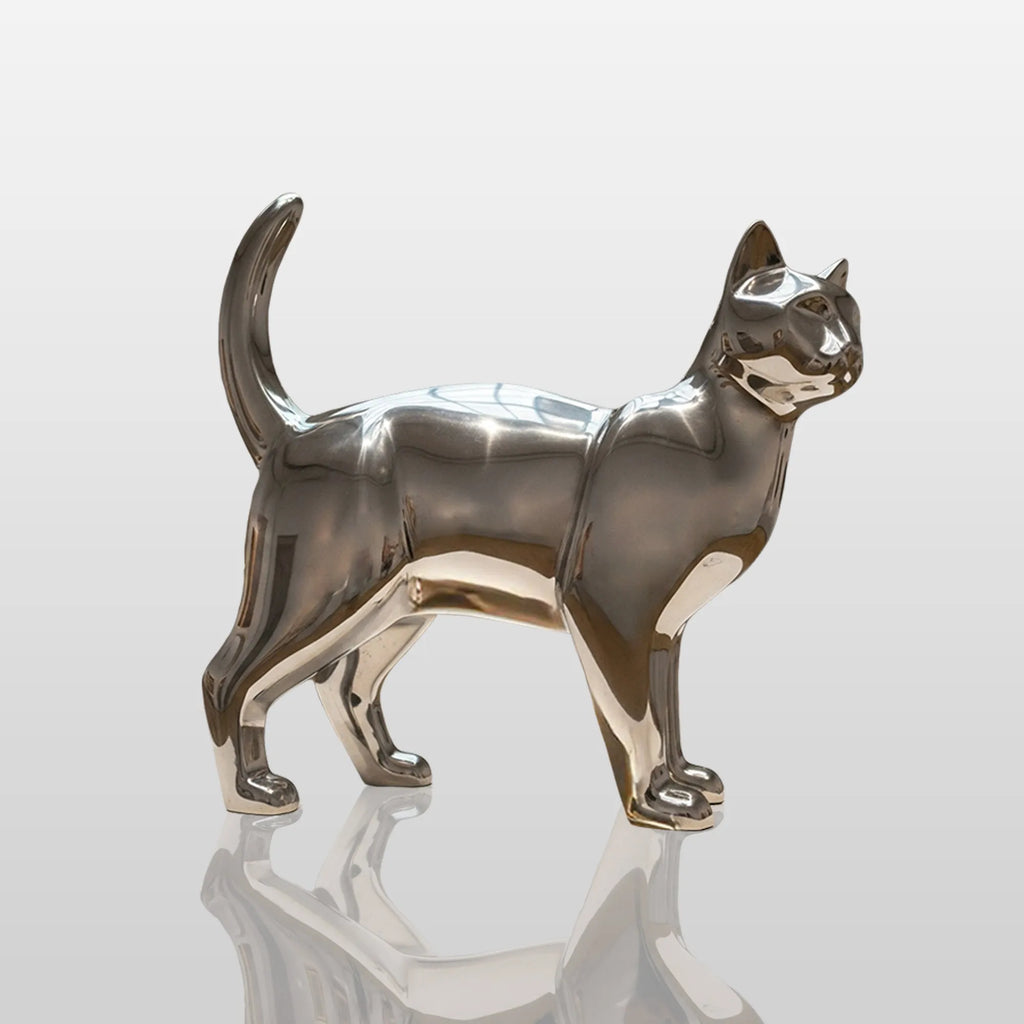 PREMIER Stainless Steel Cat Sculpture for Living Room, Garden and Entryway PSSS-189