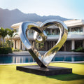 PREMIER Stainless Steel Heart Sculpture with Elegant Flowing Design for Luxury Outdoor Spaces PSSS-182