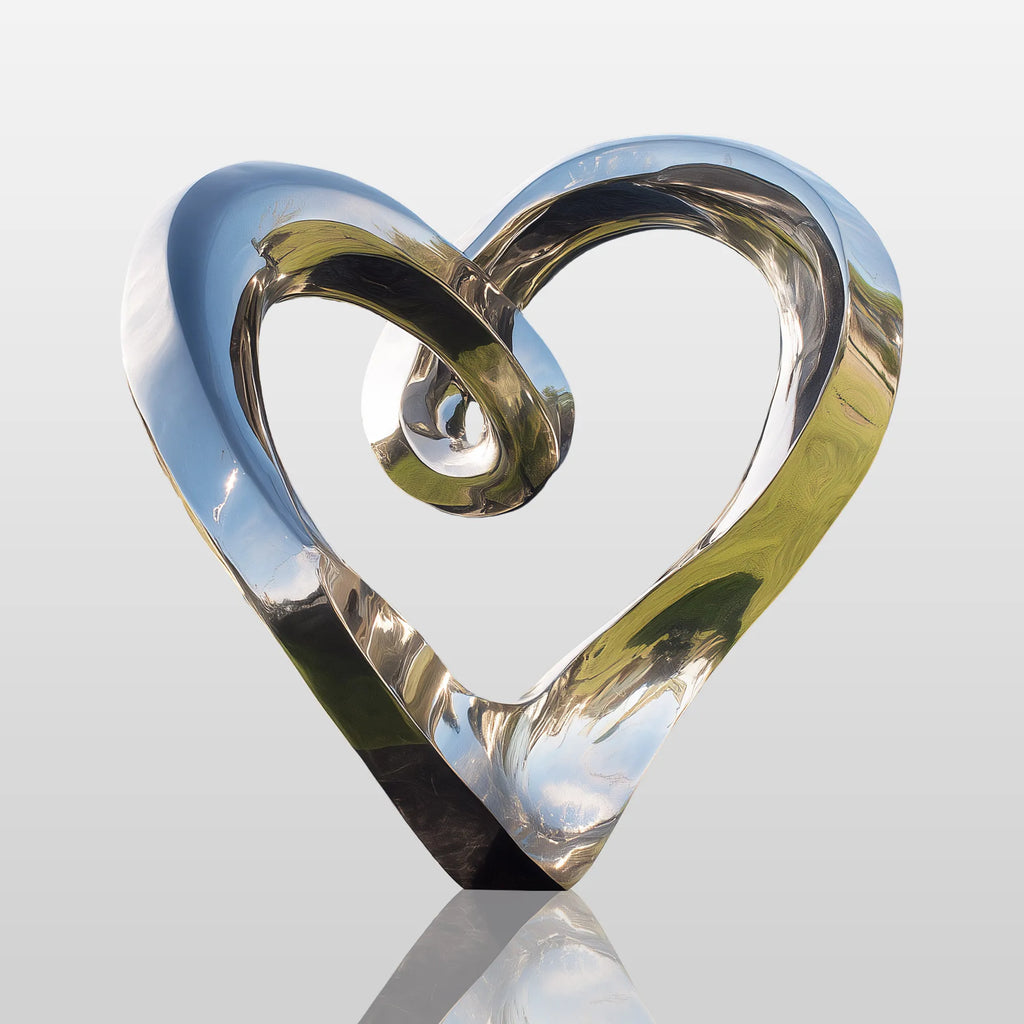PREMIER Stainless Steel Heart Sculpture with Elegant Flowing Design for Luxury Outdoor Spaces PSSS-182