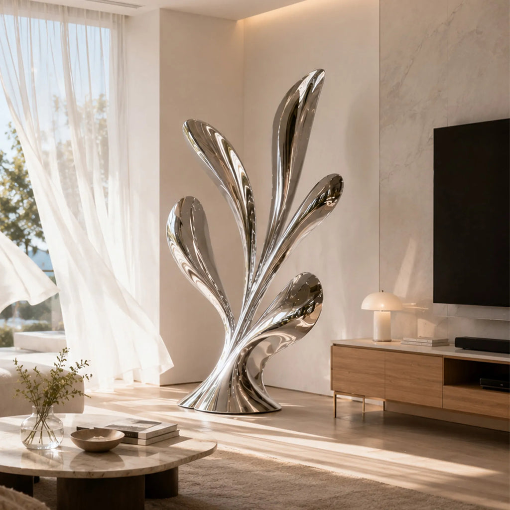 PREMIER Stainless Steel Leaf Sculpture for Living Room, Hallway or Hotel Lobby PSSS-316