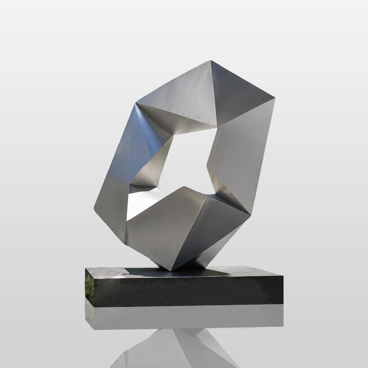 PREMIER Stainless Steel Polyhedron Sculpture with a Hollow for Public Plaza, Residential Garden or City Sidewalk PSSS-289