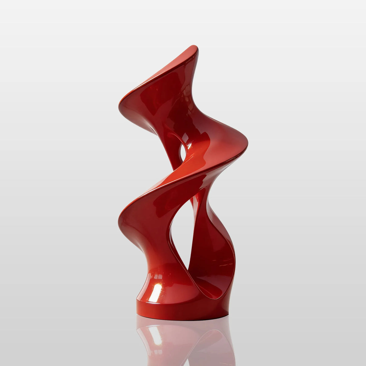PREMIER Stainless Steel Red Sculpture with Abstract Flowing Design for Modern Outdoor Spaces PSSS-193