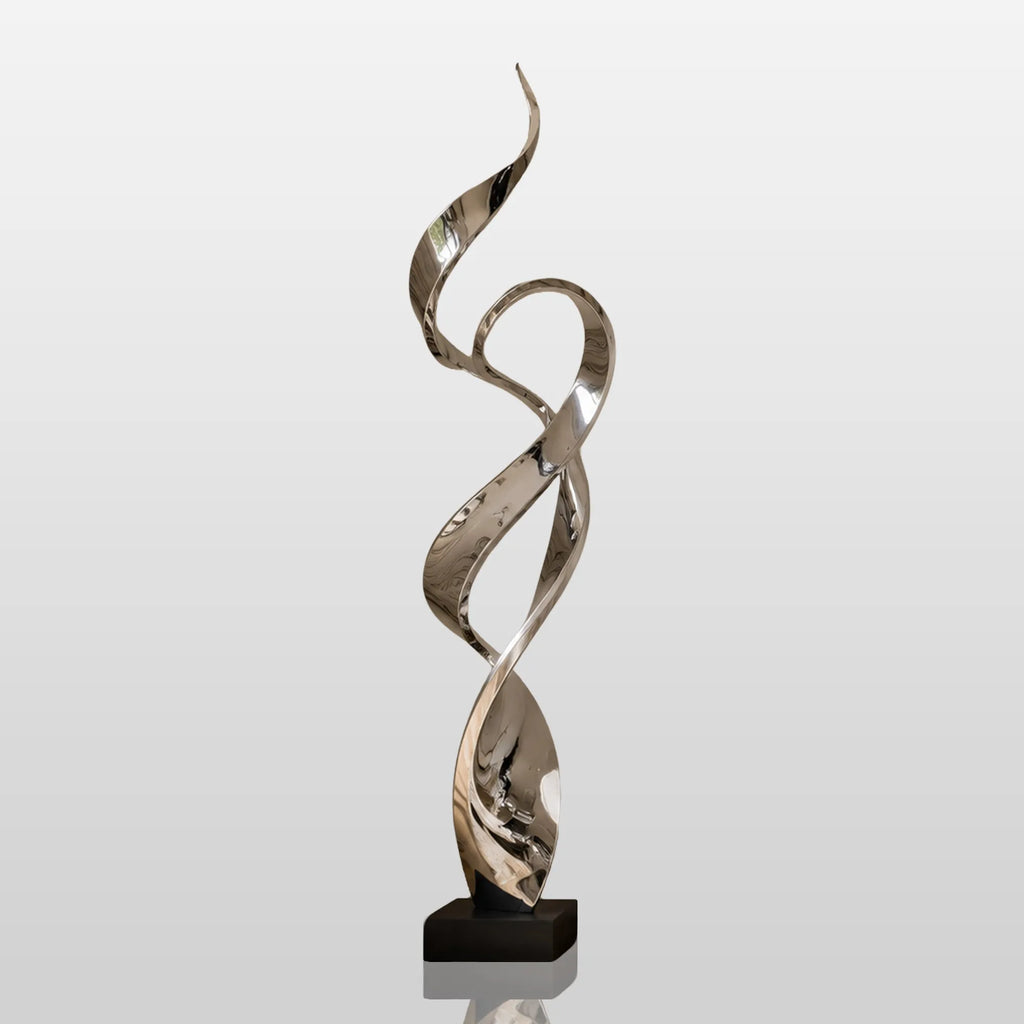 PREMIER Stainless Steel Ribbon Sculpture for Living Room Corner, Entry Foyer or Sitting Room PSSS-294