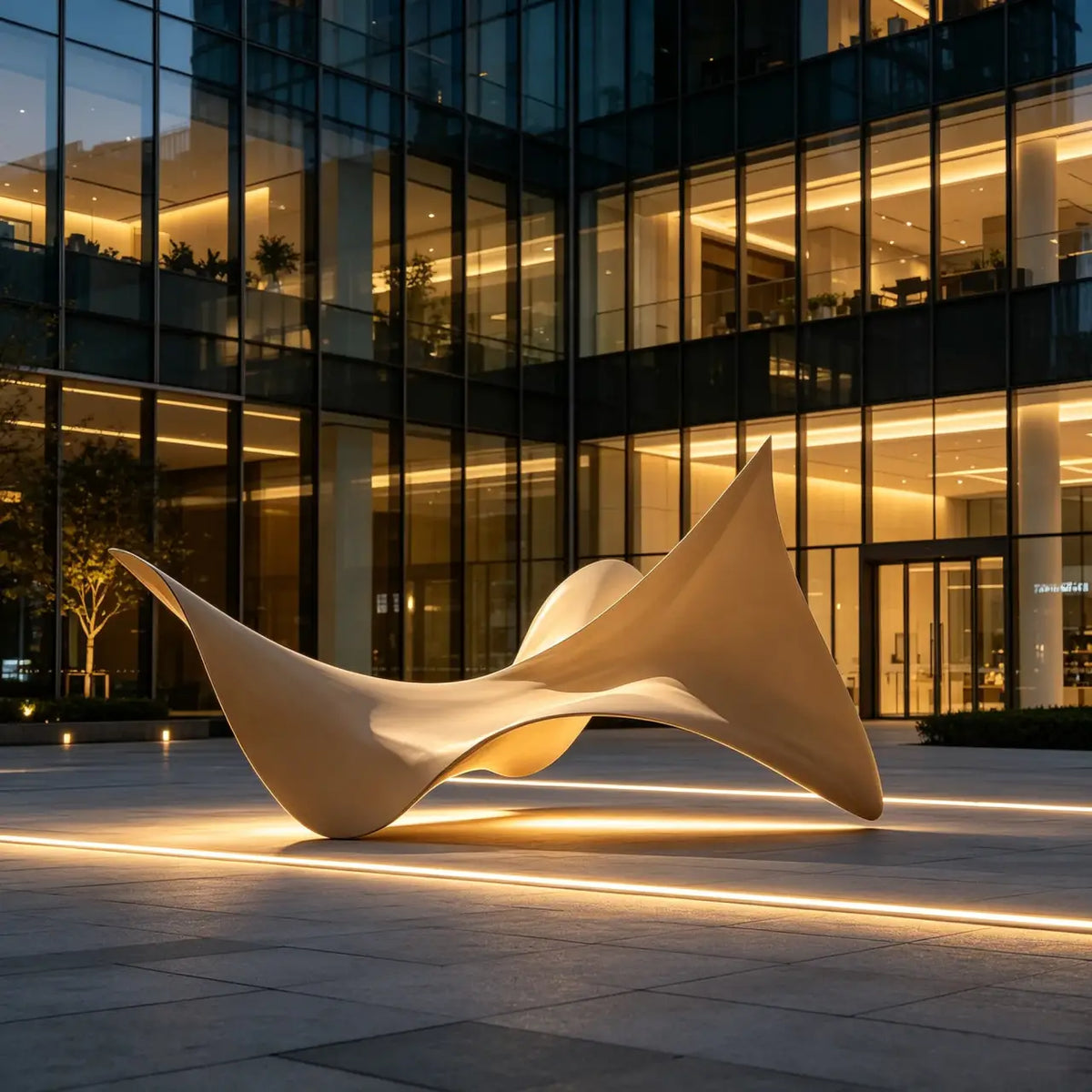 PREMIER Stainless Steel Sculpture in Flowing Design for Building Entrances, Corporate Plazas or Public Settings PSSS-269