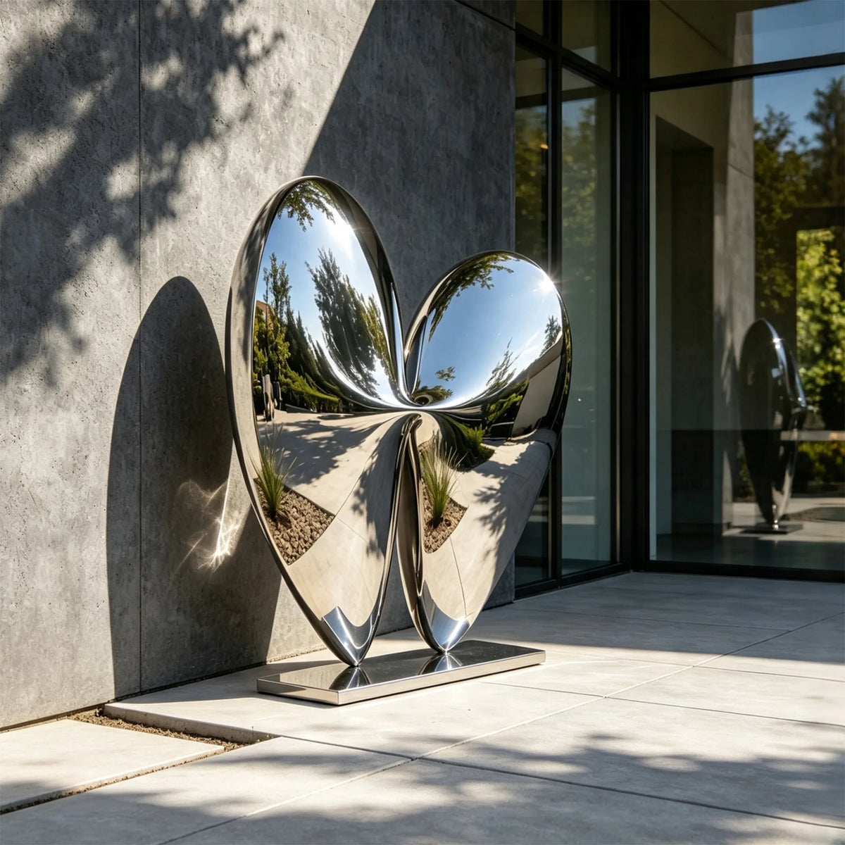 PREMIER Stainless Steel Sculpture with Abstract Heart Design for Entrance, Walkway or Wedding Garden PSSS-329