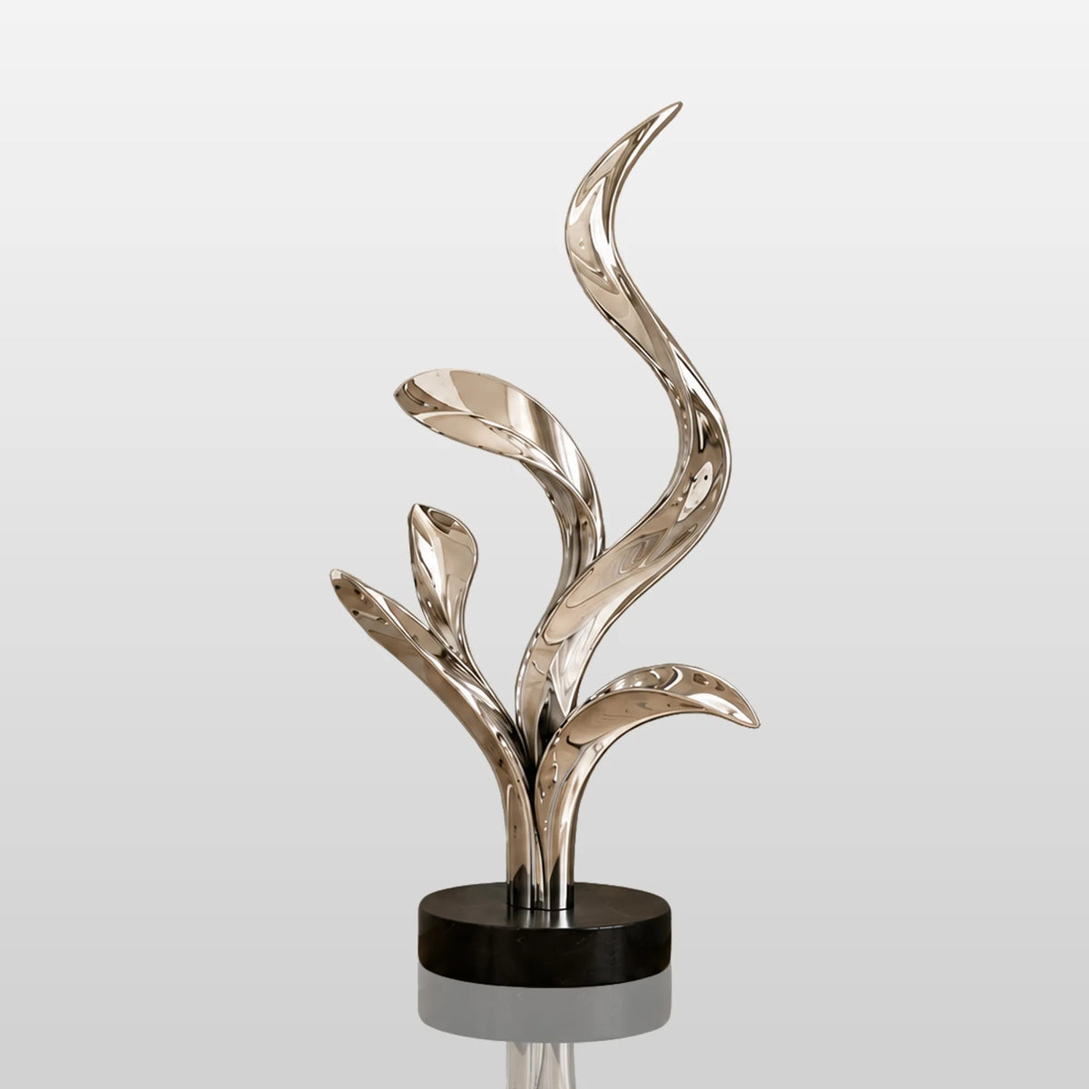 PREMIER Stainless Steel Sculpture with Abstract Leaf Design for Living Room, Dining Room or Hallway PSSS-314