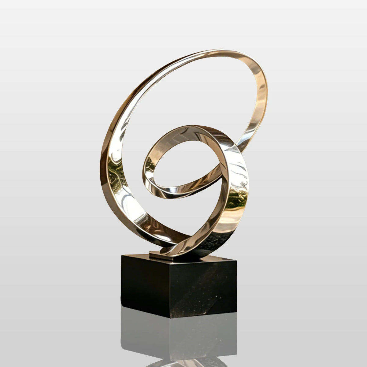 PREMIER Stainless Steel Sculpture with Abstract Ring Design for Front Entry, Patio or Garden Bed PSSS-306
