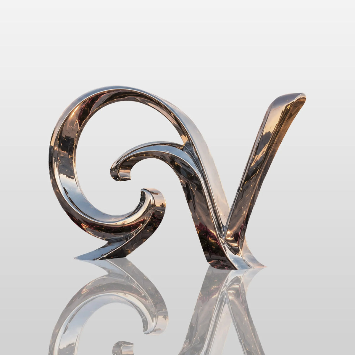 PREMIER Stainless Steel Sculpture with GV Good Vibe Design for Waterfronts, Seaside Plazas and Public Parks PSSS-288