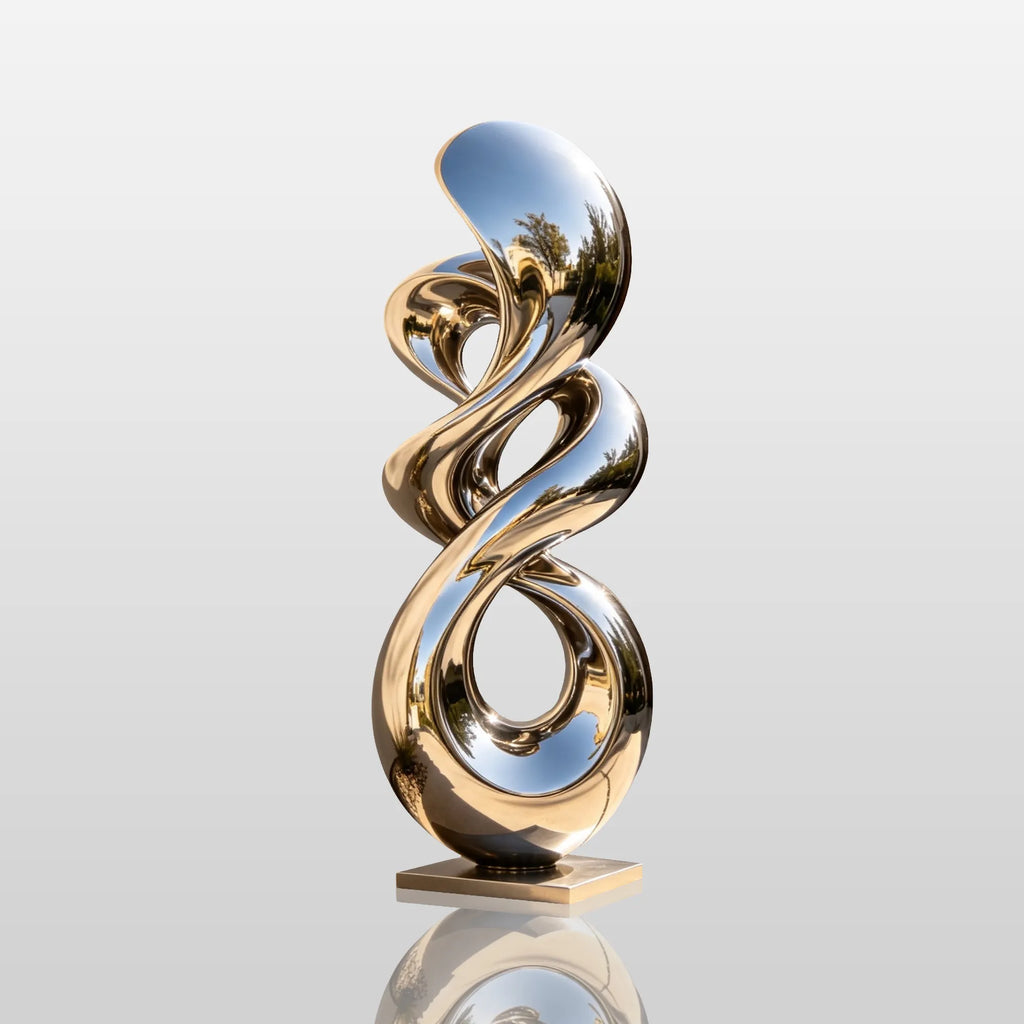 PREMIER Stainless Steel Sculpture with Swirling Loop Design for Home Entry, Poolside or Public Plaza PSSS-320