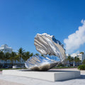 PREMIER Stainless Steel Shell Sculpture with Flowing Curves for Coastal Outdoor Spaces PSSS-203