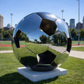 PREMIER Stainless Steel Soccer Ball Sculpture with Hollow Design for Sports Fields and Outdoor Public Spaces PSSS-202