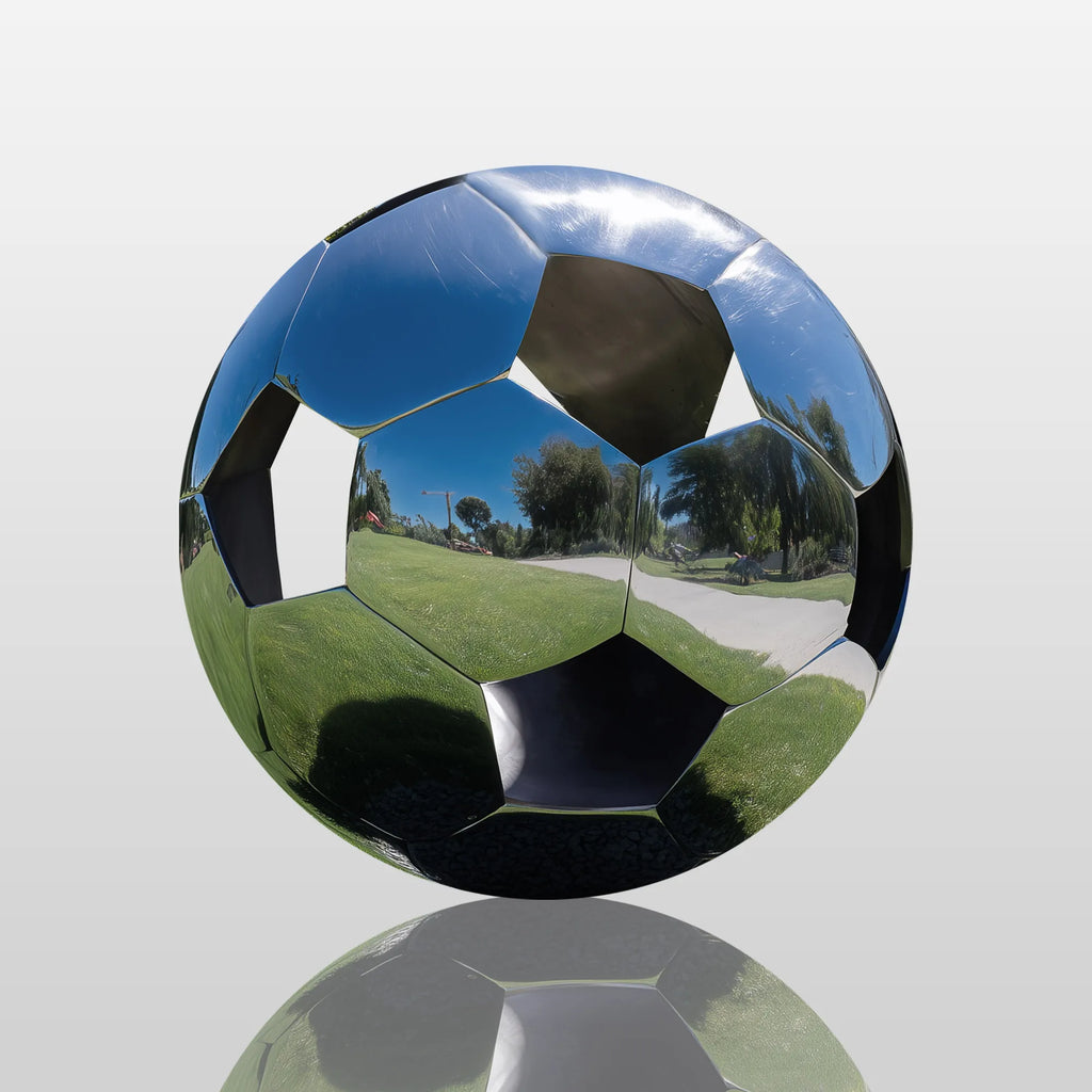 PREMIER Stainless Steel Soccer Ball Sculpture with Hollow Design for Sports Fields and Outdoor Public Spaces PSSS-202