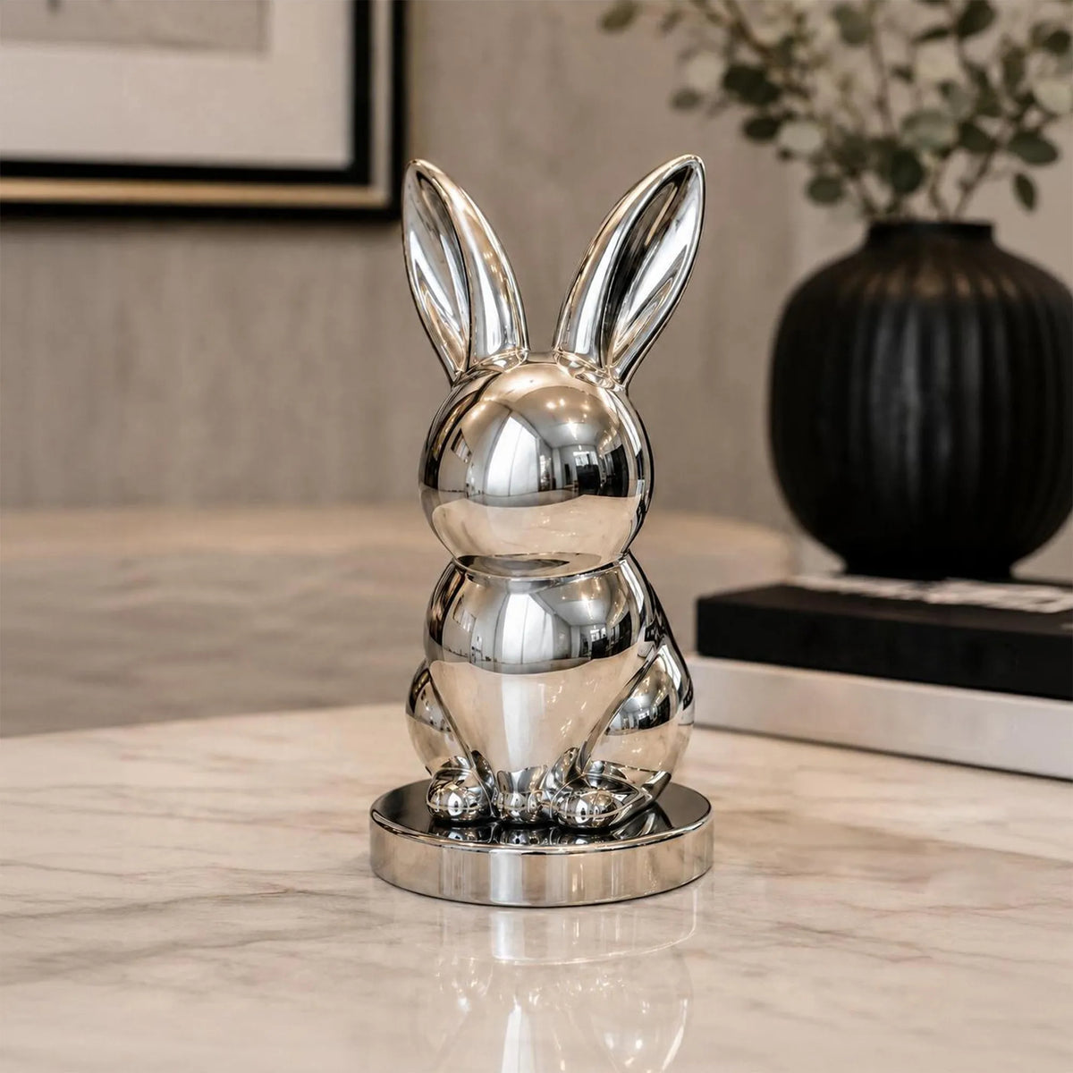 PREMIER Stainless Steel Table Top Sculpture with Cute Rabbit Design for Entry Console, Vanity or Window Sill PSSS-305